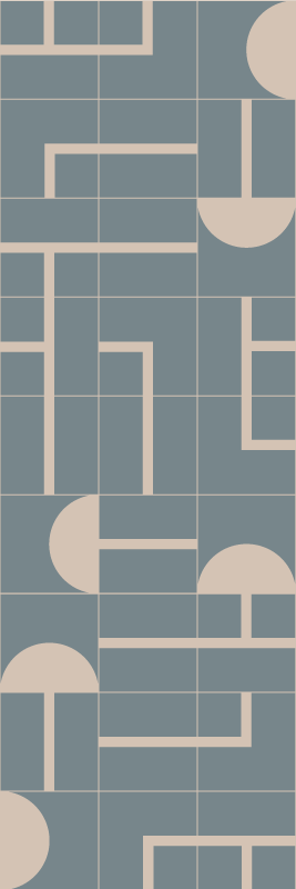 Vinyl rug bathroom greyish blue geometric design - TenStickers