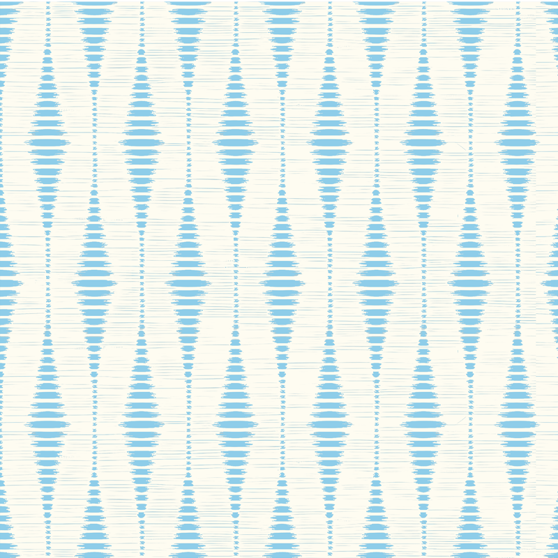 Geometric vinyl rug in light blue rabaul ikat - TenStickers