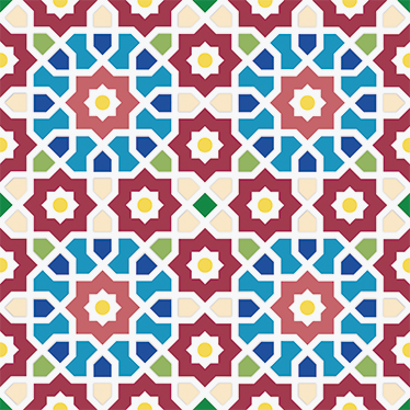 Vinyl rug bathroom arabic hydraulic tile design - TenStickers