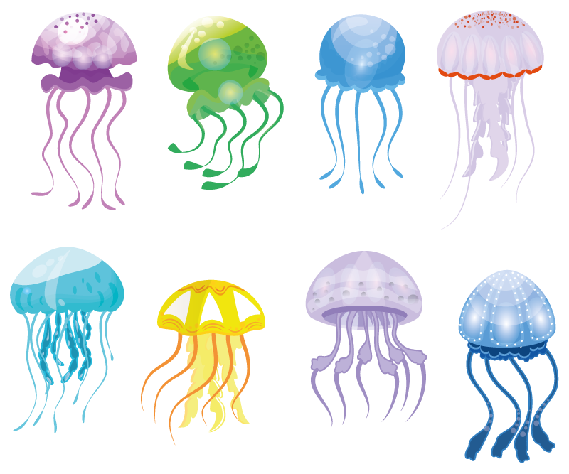 Vinyl rug bathroom in jellyfish colors - TenStickers