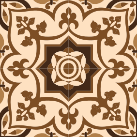Vinyl rug bathroom brown spanish tile pattern - TenStickers
