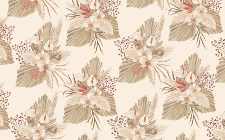 Vinyl rug bathroom dried flower and pampas grass - TenStickers