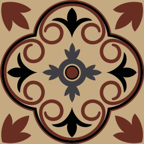 Vinyl rug bathroom hydraulic vintage tile design - TenStickers