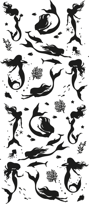 Vinyl rug bathroom mermaid shower mat - TenStickers