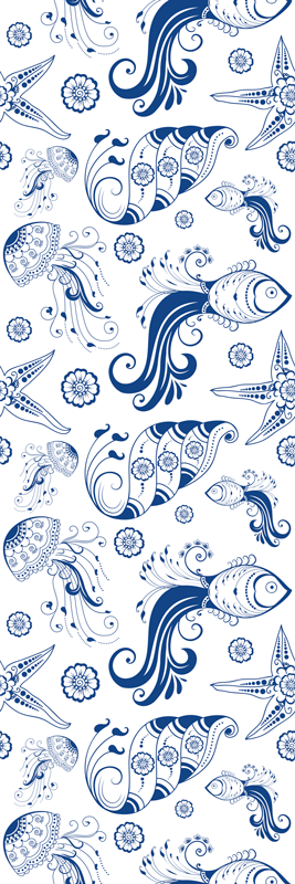 Vinyl rug bathroom ornamental sea life design - TenStickers