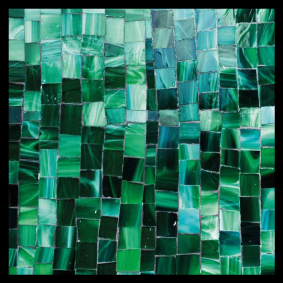 Vinyl rug bathroom gradient green mosaic tile - TenStickers