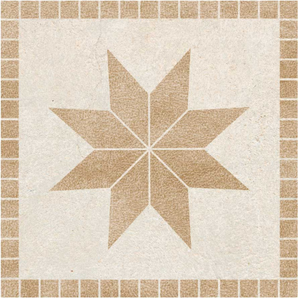 Vinyl rug bathroom brown star tile design - TenStickers