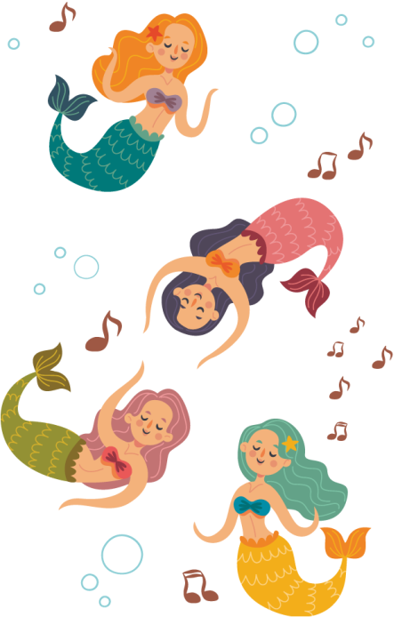 Vinyl rug bathroom dancing mermaids - TenStickers