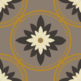 Vinyl rug bathroom with brown hydraulic cement pattern - TenStickers