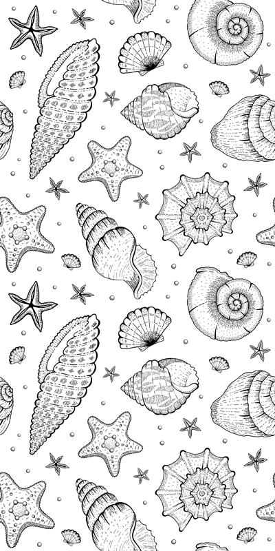 Vinyl rug bathroom marine life and seashells design - TenStickers