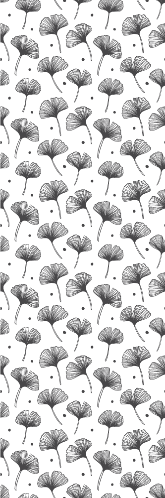 Vinyl rug bathroom with white gingko leaves pattern - TenStickers