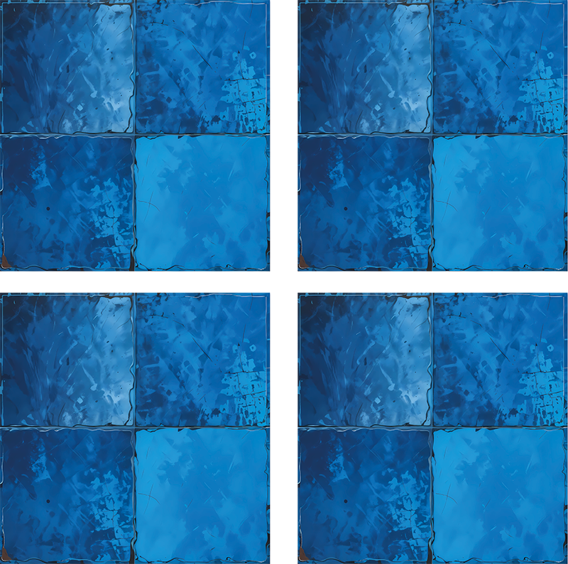 Vinyl rug bathroom marine blue square design - TenStickers
