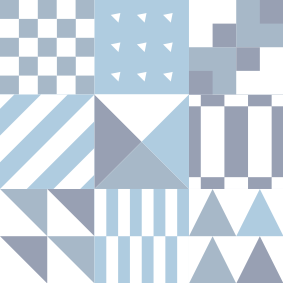 Vinyl rug bathroom with geometric blue design - TenStickers