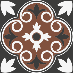 Vinyl rug bathroom in gray and brown vintage pattern - TenStickers