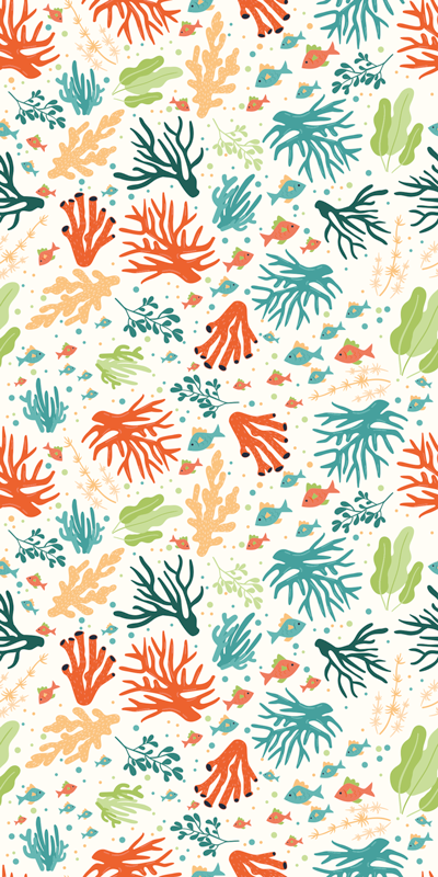 Vinyl rug bathroom colorful coral design - TenStickers