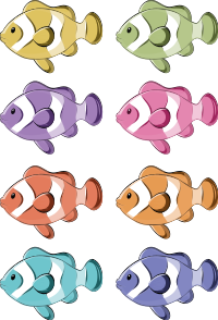 Vinyl rug bathroom clown fish shower screen decals - TenStickers