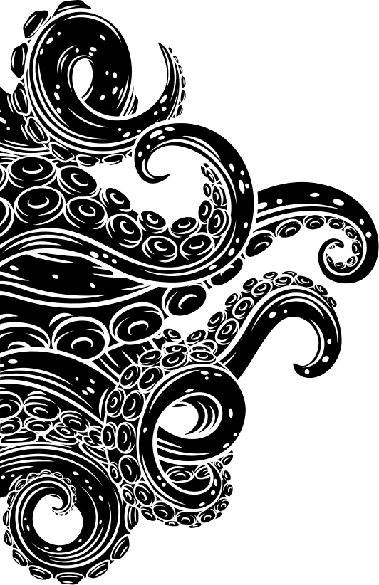 Vinyl rug bathroom octopus tentacles shower curtain - TenStickers