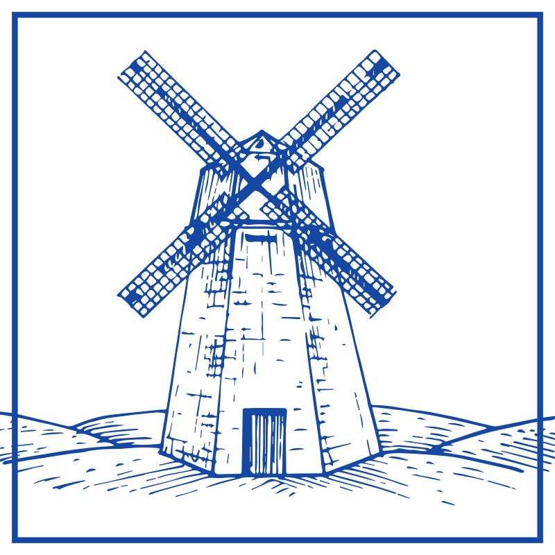 Kitchen vinyl rug delfts blue windmill - TenStickers