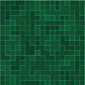 Kitchen vinyl rug in abstract bright green mosaic - TenStickers
