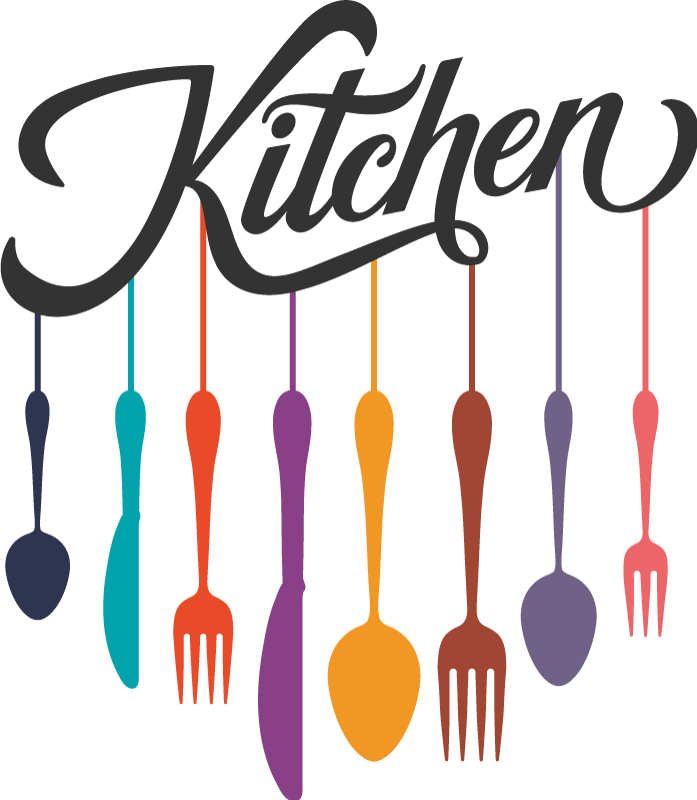 Kitchen vinyl rug fork and spoons design - TenStickers