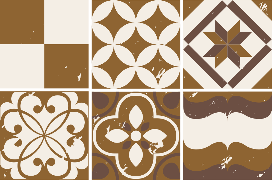Kitchen vinyl rug in brown cement style - TenStickers