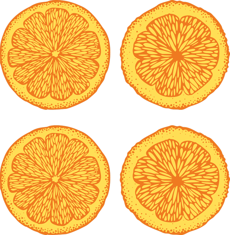 Kitchen vinyl rug with orange hand-drawn stickers - TenStickers