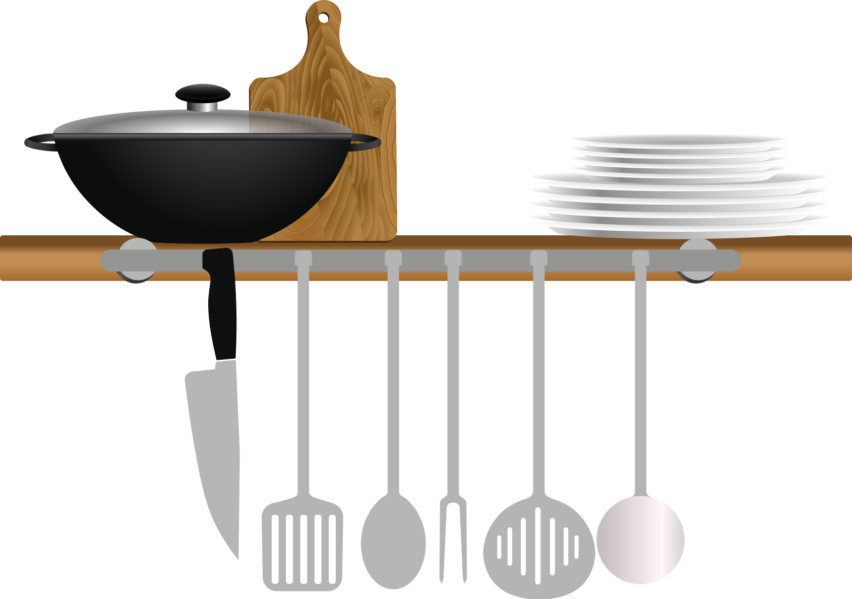 Kitchen vinyl rug dish drainer with plates and bowl - TenStickers