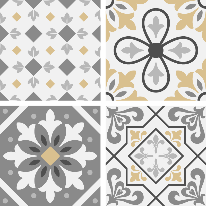 Kitchen vinyl rug amiaz cement tile design - TenStickers