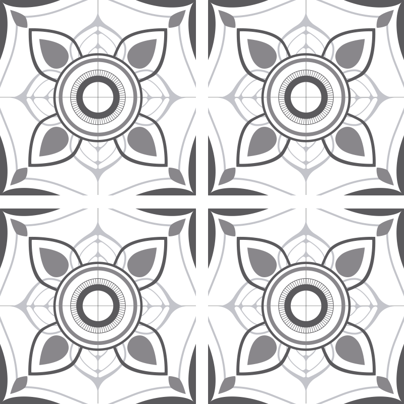 Kitchen vinyl rug with simple portuguese tile design - TenStickers