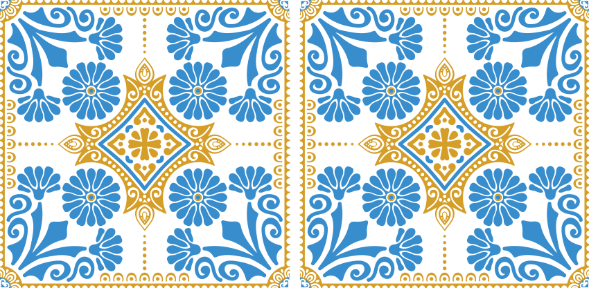 Kitchen vinyl rug in moroccan tile design - TenStickers