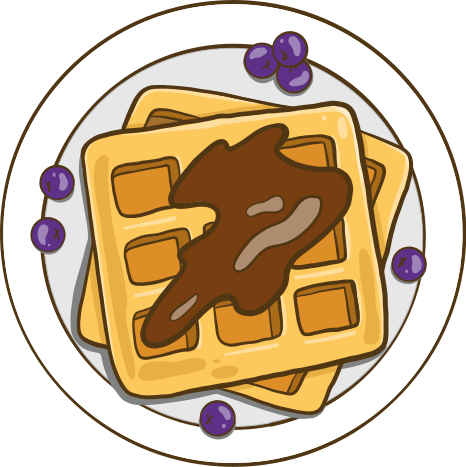 Kitchen vinyl rug belgium waffle illustration stickers - TenStickers