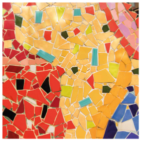 Kitchen vinyl rug in colorful ceramic mosaic - TenStickers