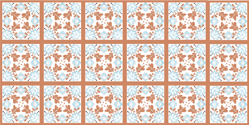 Kitchen vinyl rug floral mediterranean tiles - TenStickers