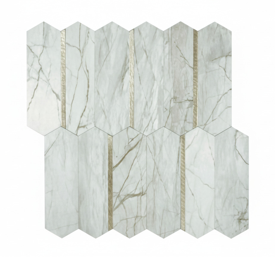 Kitchen vinyl rug in trendy marble design - TenStickers