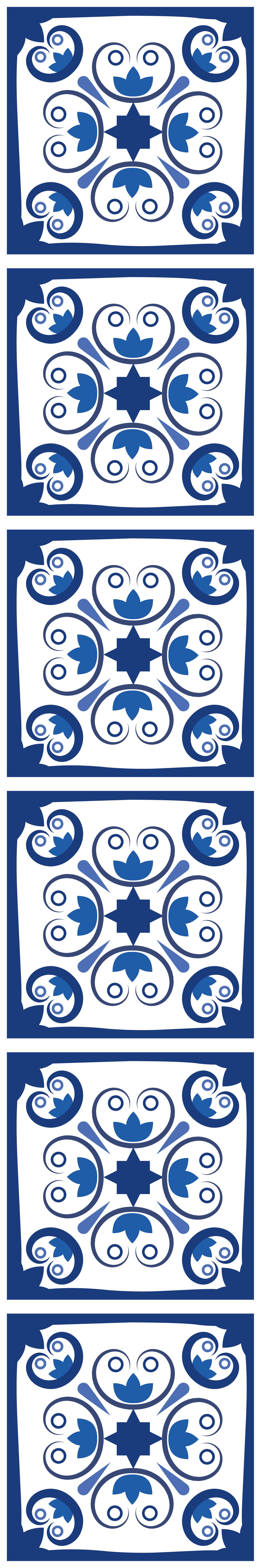 Kitchen vinyl rug with typical beautiful blue tiles - TenStickers
