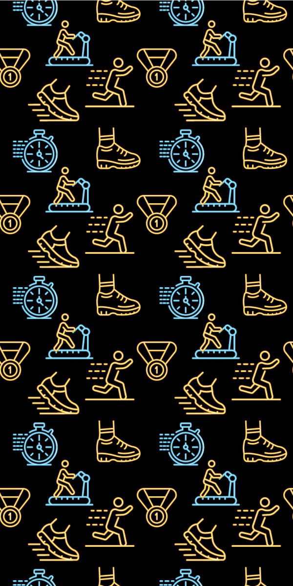 Bedroom vinyl rug with neon vector icons on black - TenStickers