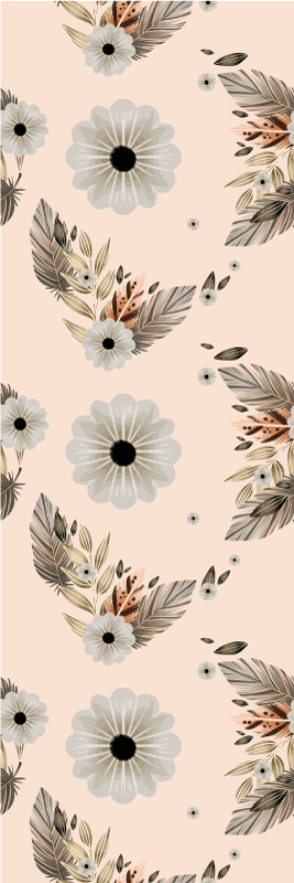 Bedroom vinyl rug in pink and black floral design - TenStickers