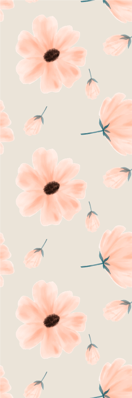 Bedroom vinyl rug with large floral watercolor design - TenStickers