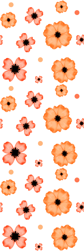 Bedroom vinyl rug in orange and pink watercolor - TenStickers