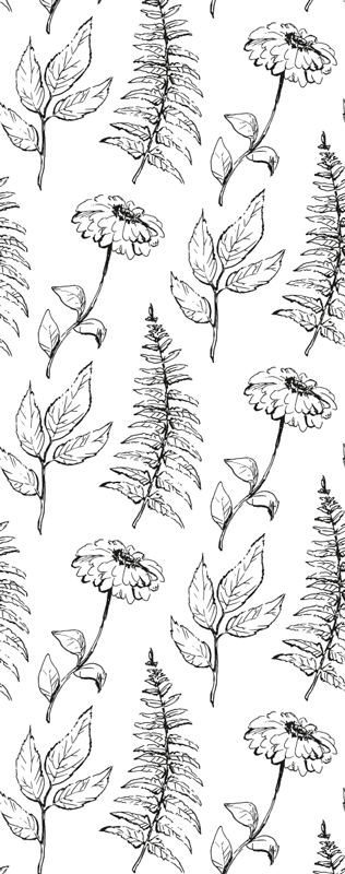 Bedroom vinyl rug with minimalistic tulip design - TenStickers