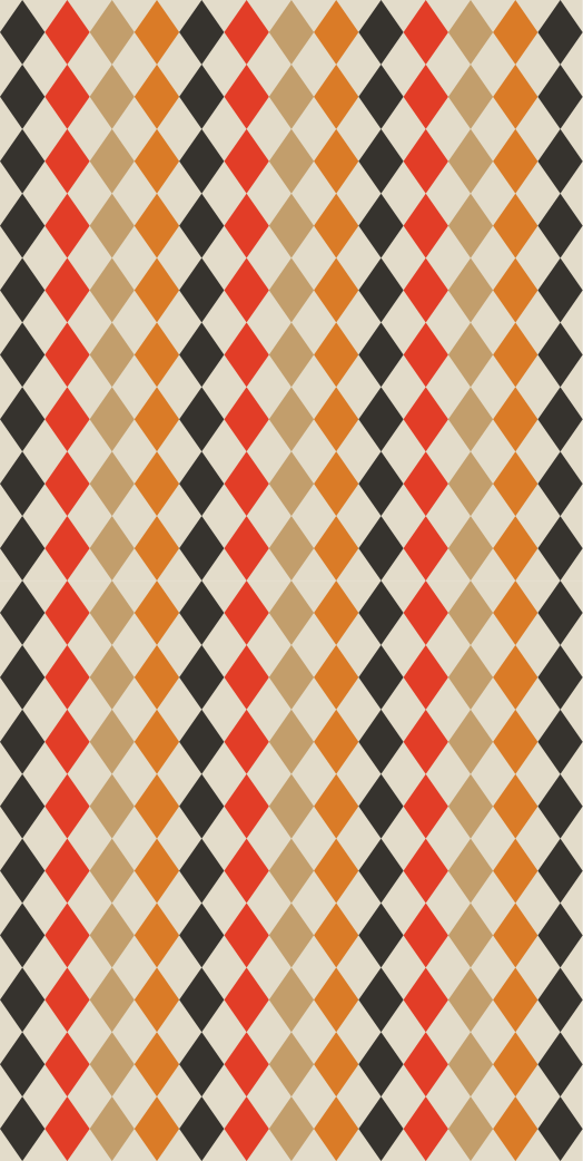 Bedroom vinyl rug with retro 80s multicolored diamonds - TenStickers