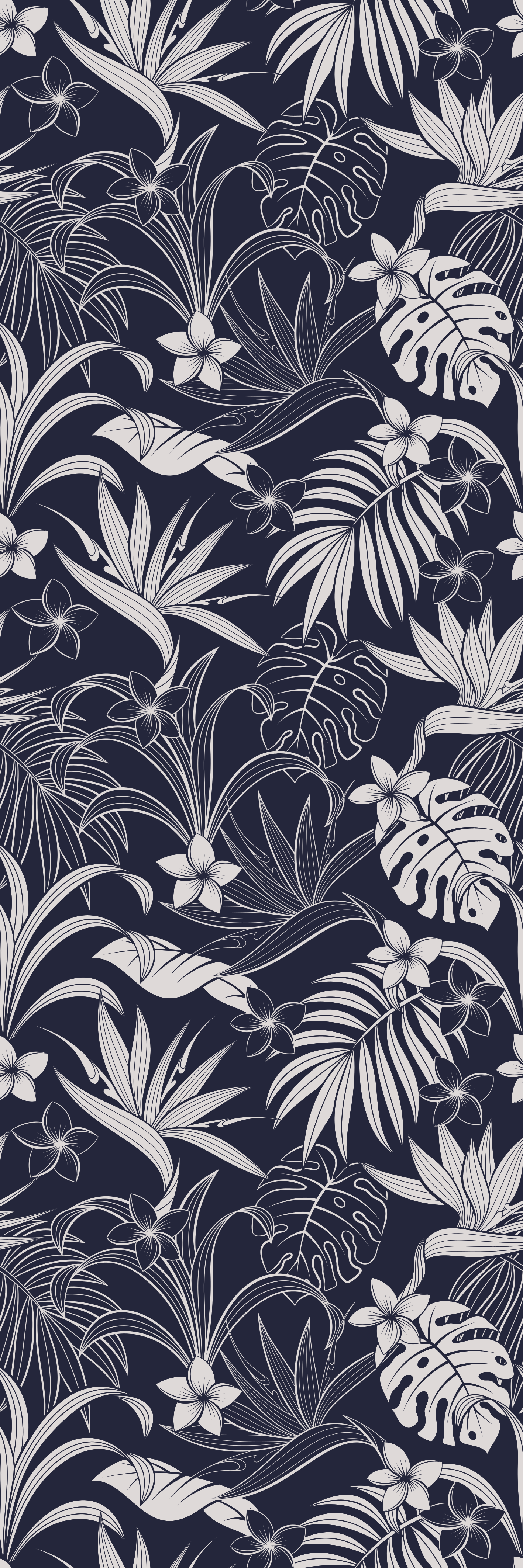 Bedroom vinyl rug in gray tropical hamptons pattern - TenStickers