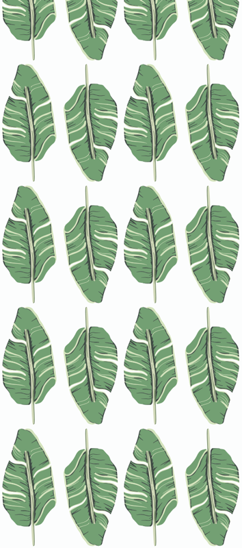 Bedroom vinyl rug with nordic green leaf design - TenStickers
