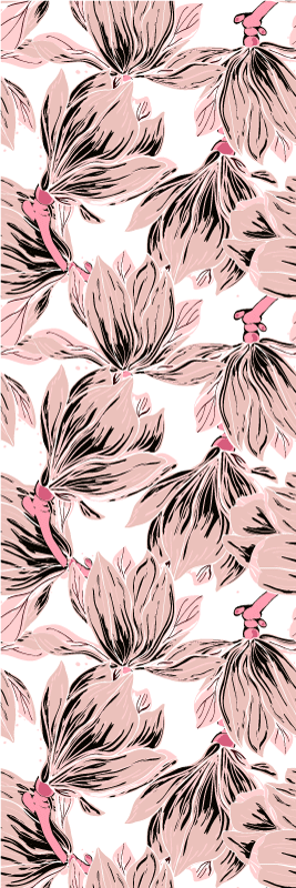 Bedroom vinyl rug with close-up white and pink magnolia - TenStickers