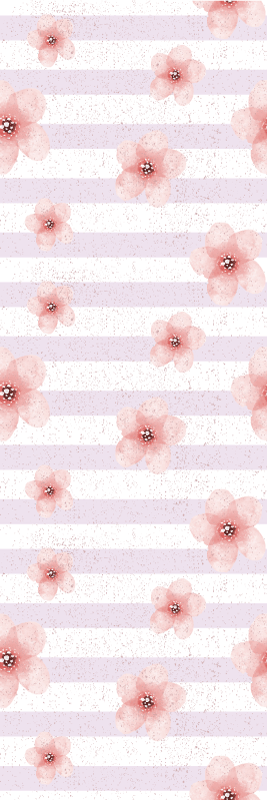 Bedroom vinyl rug in shabby chic pink stripes - TenStickers