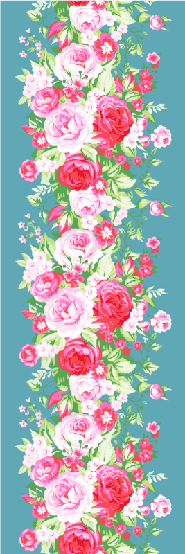 Turquoise shabby chic bedroom vinyl rug - TenStickers