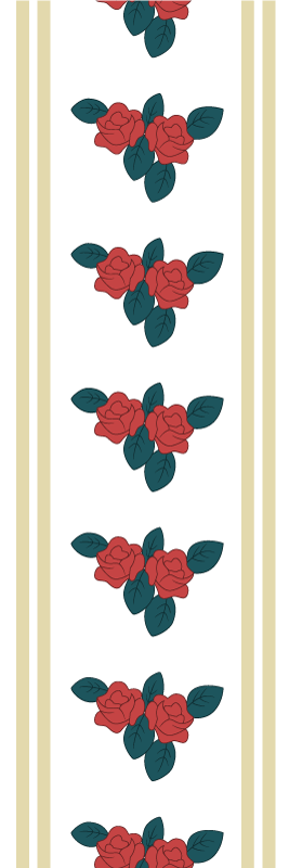 Bedroom vinyl rug shabby chic red roses design - TenStickers