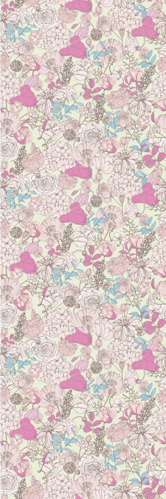 Floral grandmillenial style bedroom vinyl rug - TenStickers