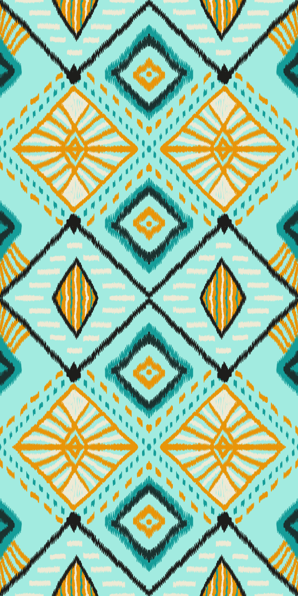 Bedroom vinyl rug with african abstract geometric design - TenStickers