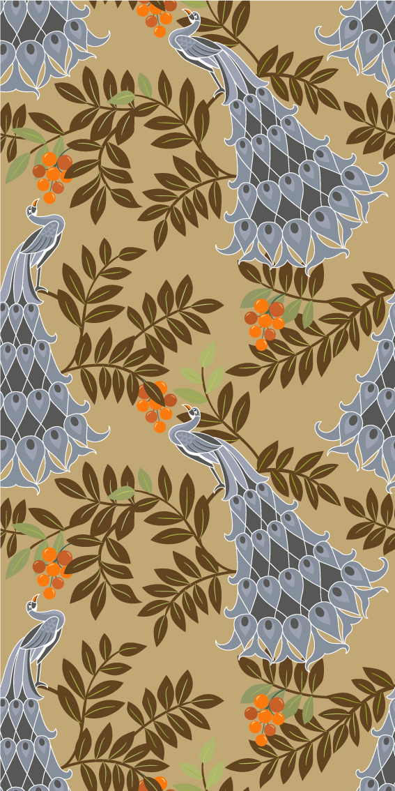 Bedroom vinyl rug in african gray peacock design - TenStickers